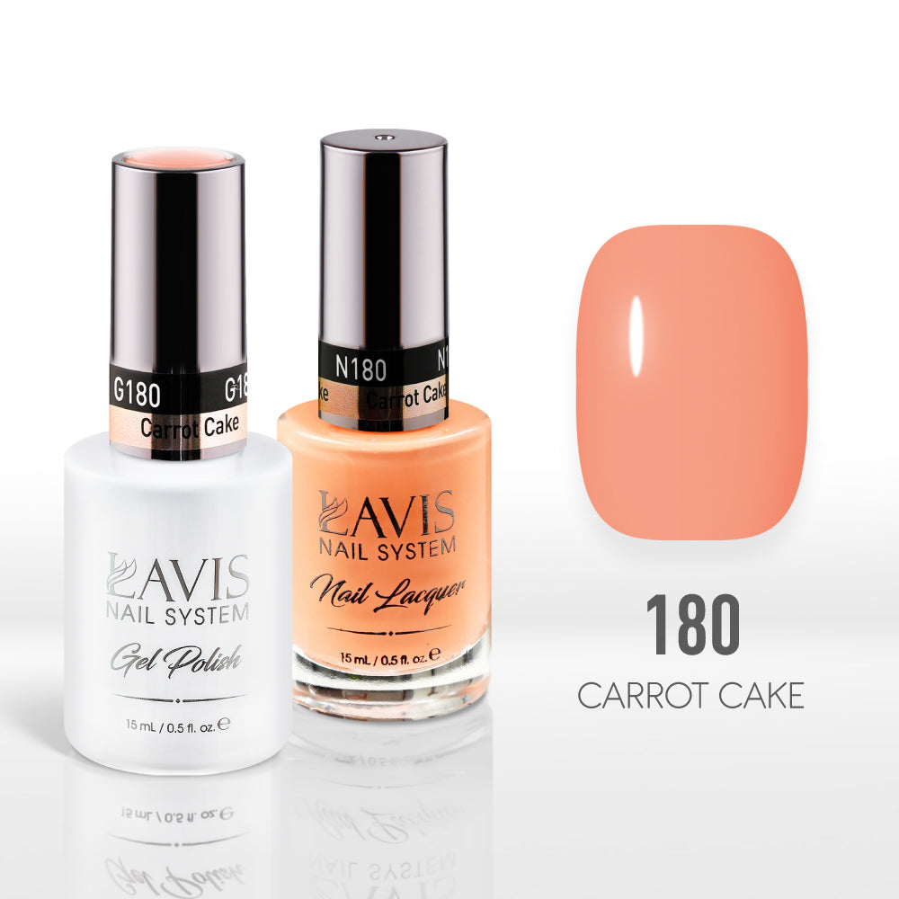 Lavis Gel Nail Polish Duo - 180 Peach Colors - Carrot Cake