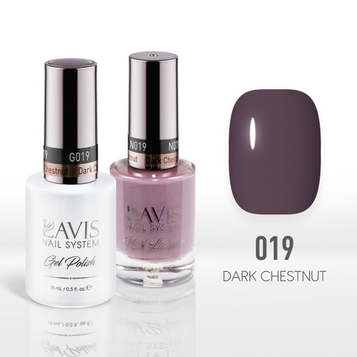 Lavis Gel Nail Polish Duo - 019 Purple Colors - Dark Chestnut