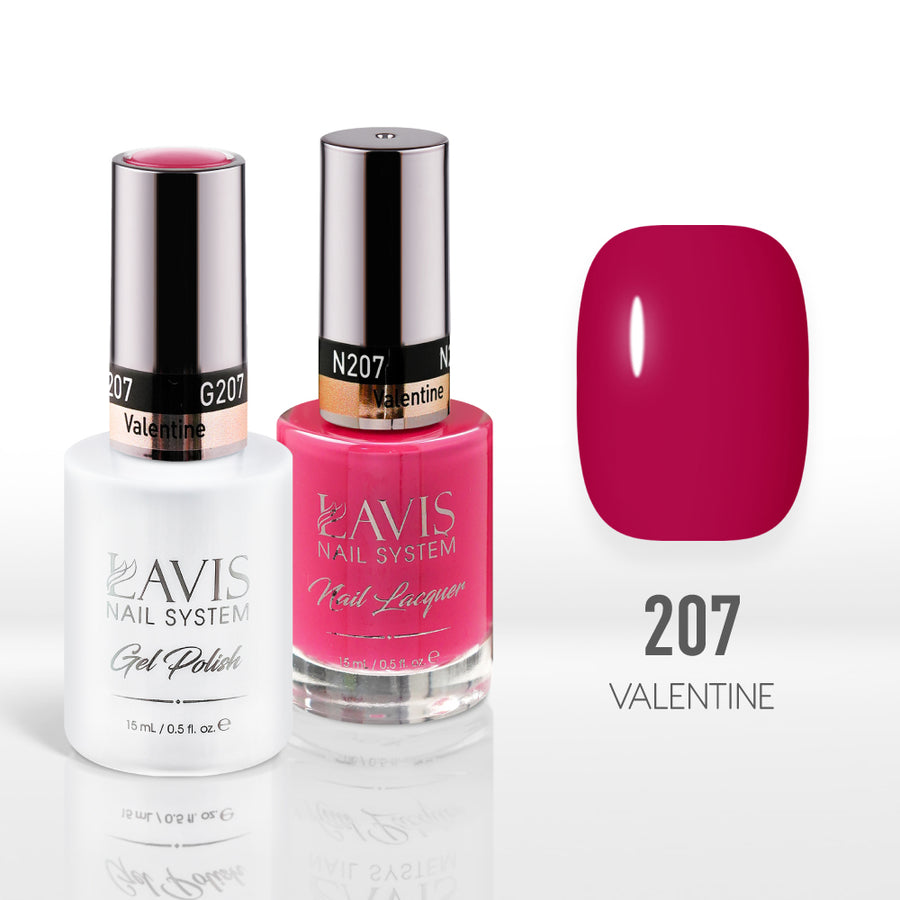 Lavis Gel Nail Polish Duo - 207 Vintage Rose Colors - Valentine