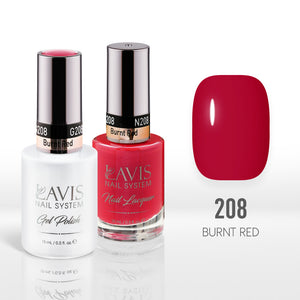 Lavis Gel Nail Polish Duo - 208 Scarlet Colors - Burnt Red