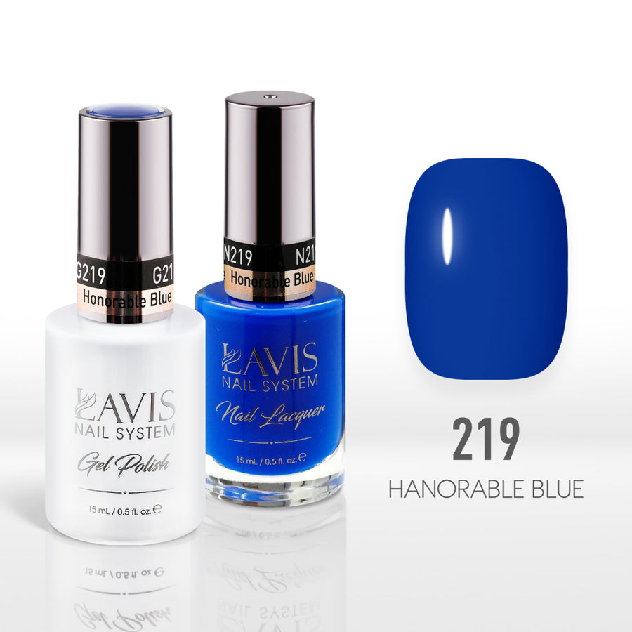 Lavis Gel Nail Polish Duo - 219 Blue Colors - Honorable Blue