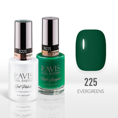 Lavis Gel Nail Polish Duo - 225 Green Colors - Evergreens