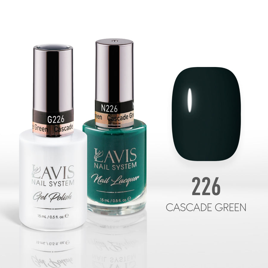 Lavis Gel Nail Polish Duo - 226 Green Colors - Cascade Green