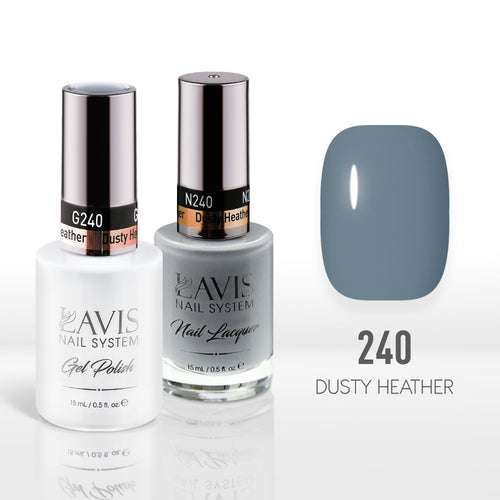 Lavis Gel Nail Polish Duo - 240 Gray Colors - Dusty Heather