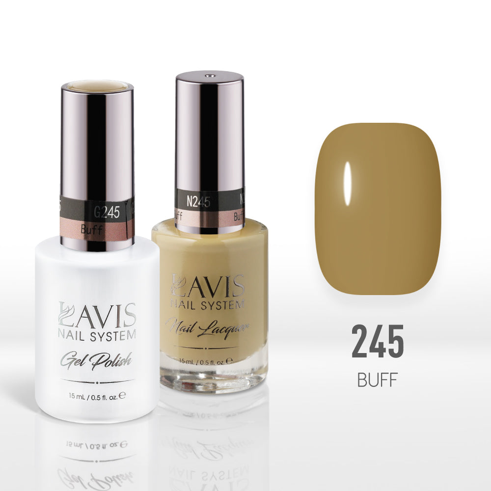 Lavis Gel Nail Polish Duo - 245 Yellow Colors - Buff