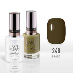 Lavis Gel Nail Polish Duo - 248 Moss Colors - Brass