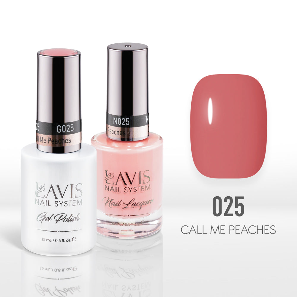 Lavis Gel Nail Polish Duo - 025 Coral Colors - Call Me Peaches