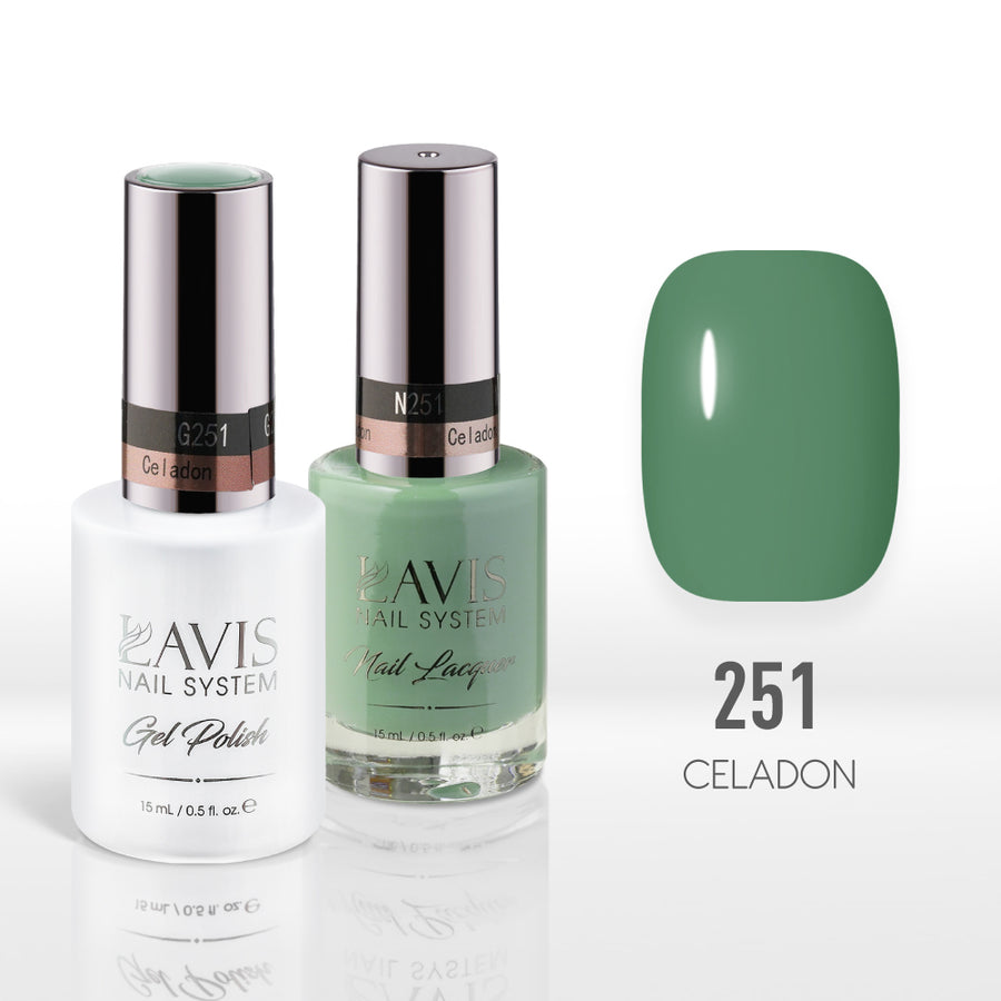 Lavis Gel Nail Polish Duo - 251 Green Colors - Celadon