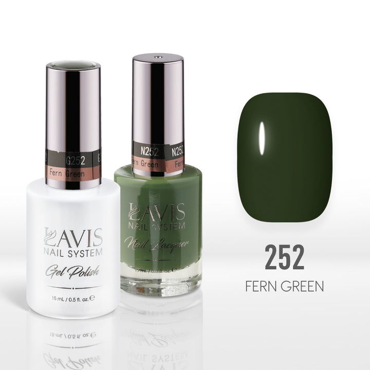 Lavis Gel Nail Polish Duo - 252 Green Colors - Fern Green