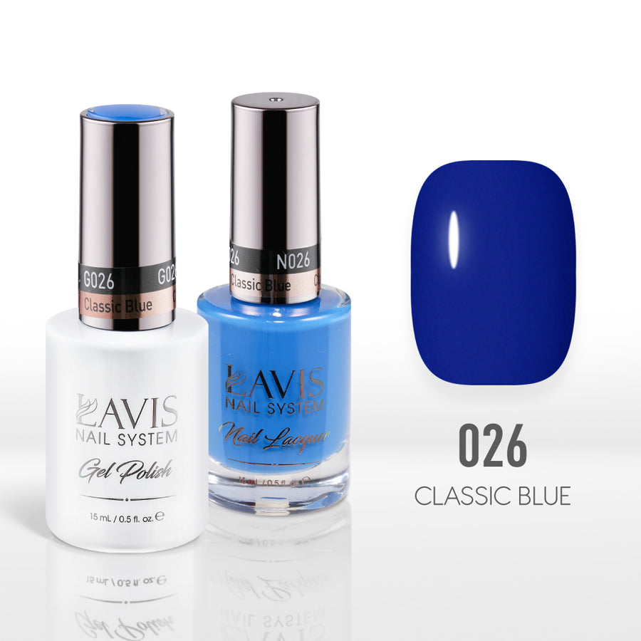 Lavis Gel Nail Polish Duo - 026 Blue Colors - Classic Blue