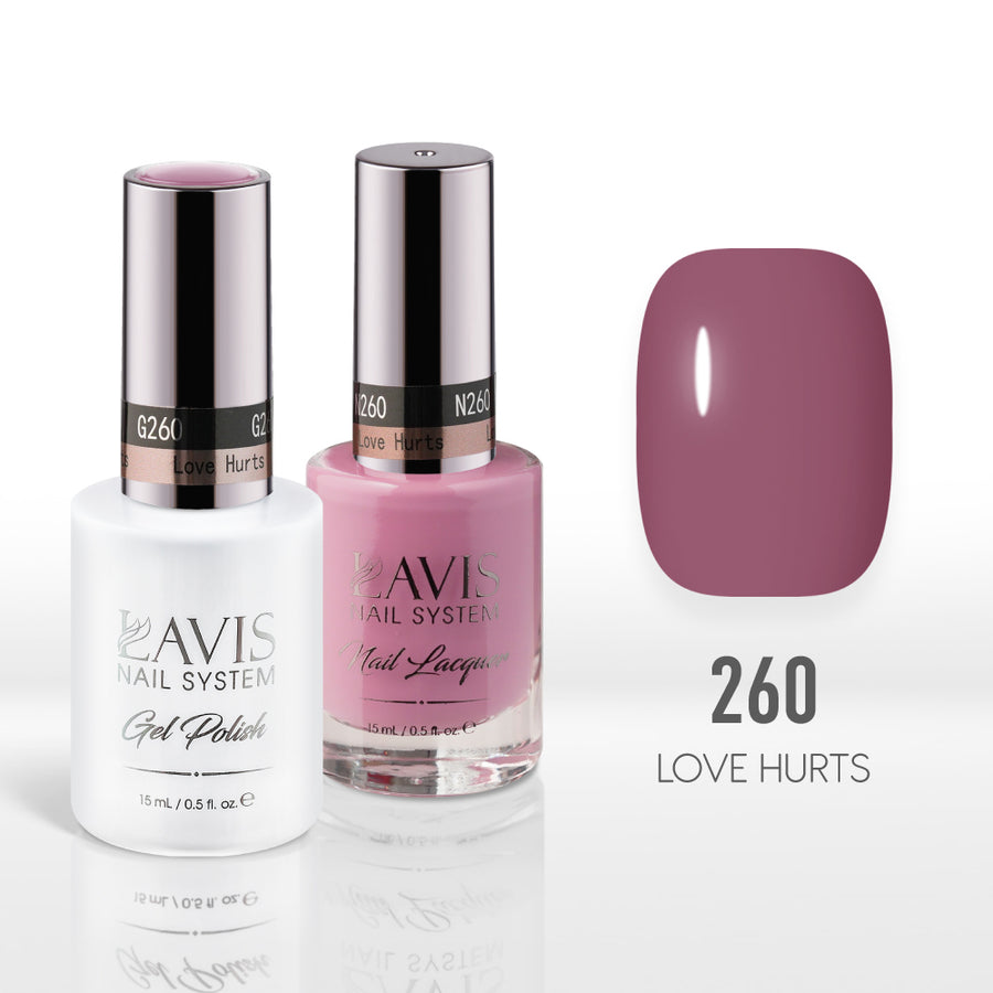 Lavis Gel Nail Polish Duo - 260 Pink Colors - Love Hurts