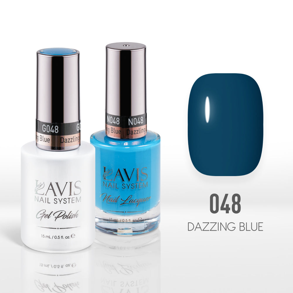 Lavis Gel Nail Polish Duo - 048 Blue Colors - Dazzling Blue