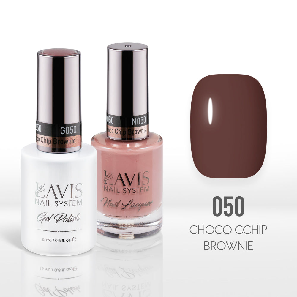 Lavis Gel Nail Polish Duo - 050 Brown Colors - Choco Chip Brownie