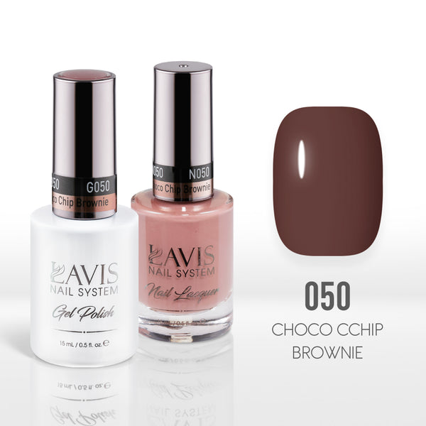 Lavis Gel Nail Polish Duo - 050 Brown Colors - Choco Chip Brownie