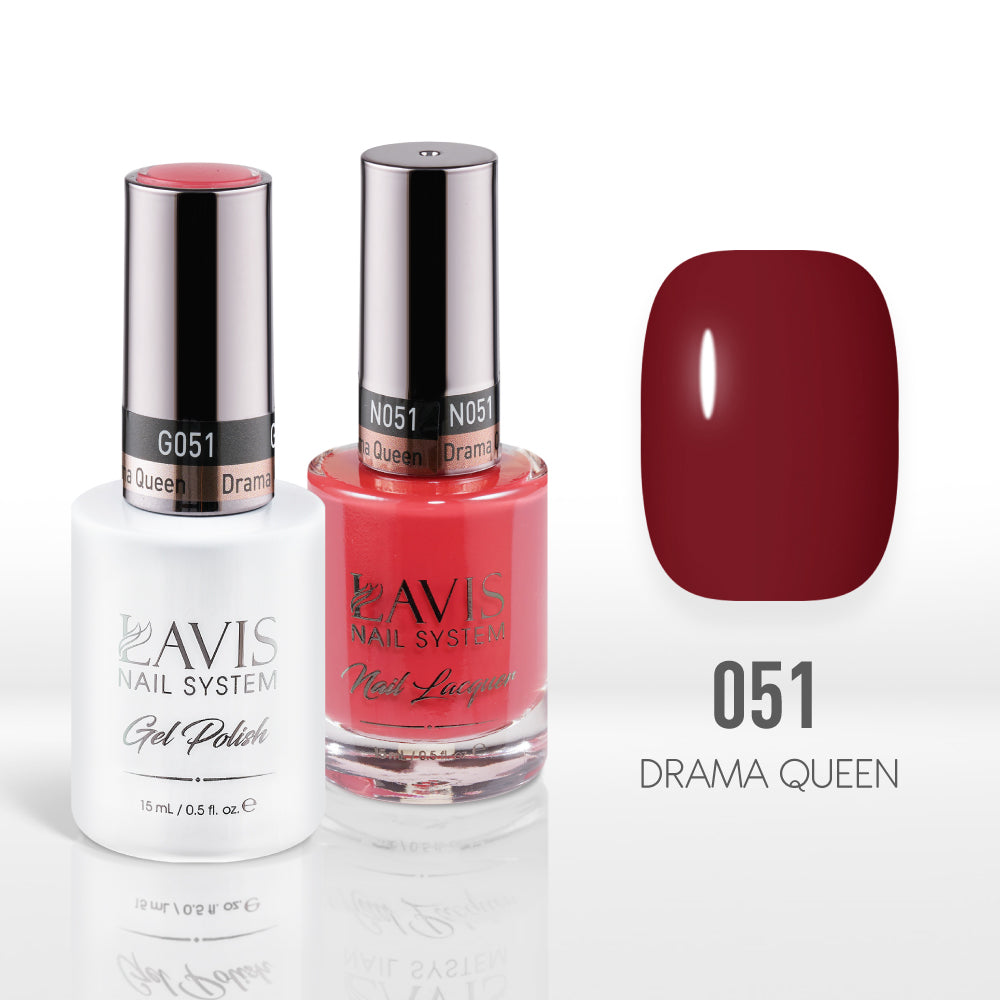 Lavis Gel Nail Polish Duo - 051 Red Colors - Drama Queen