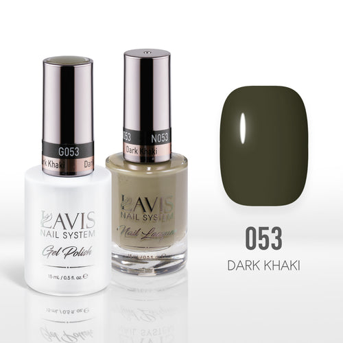 Lavis Gel Nail Polish Duo - 053 Green Colors - Dark Khaki