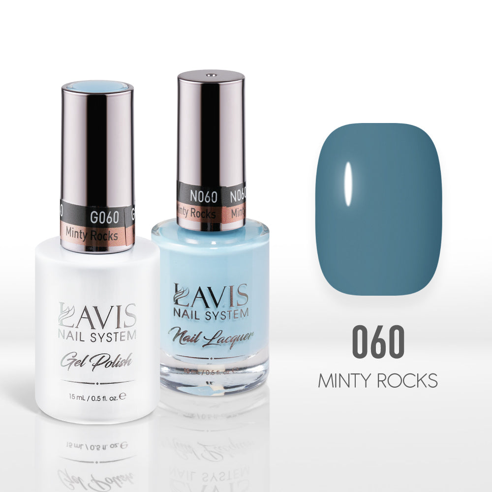 Lavis Gel Nail Polish Duo - 060 Blue Colors - Minty Rocks