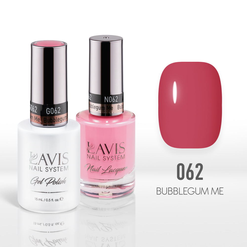 Lavis Gel Nail Polish Duo - 062 Pink Colors - Bubblegum Me