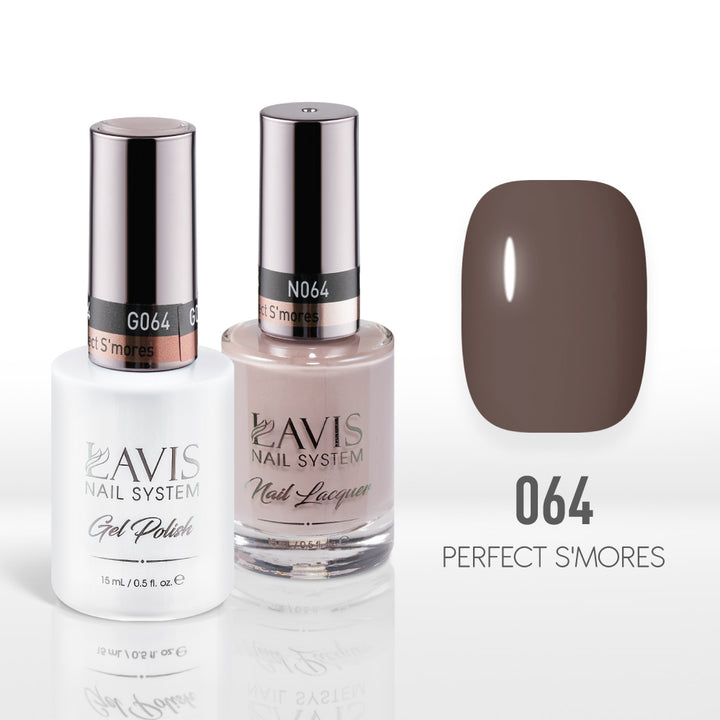 Lavis Gel Nail Polish Duo - 064 Brown Colors - Perfect S'mores