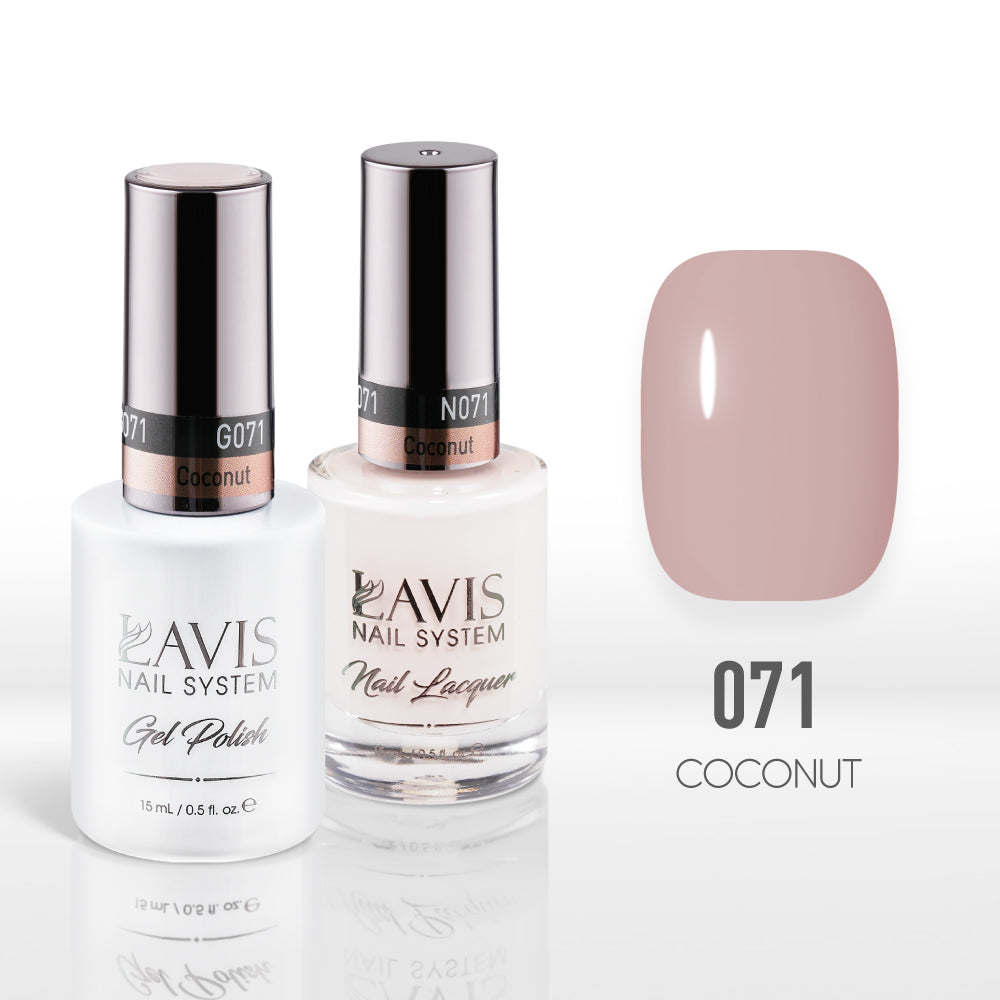 Lavis Gel Nail Polish Duo - 071 Beige Colors - Coconut