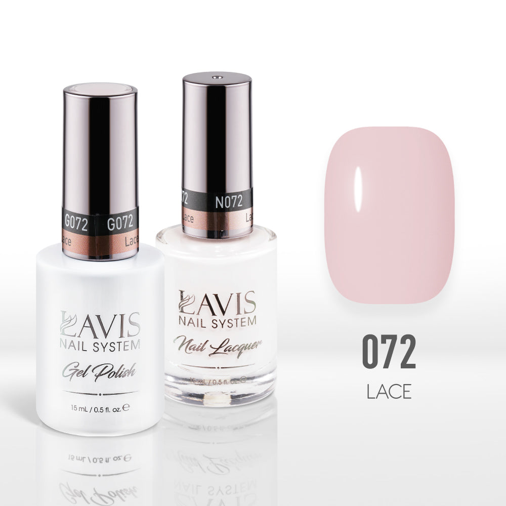 Lavis Gel Nail Polish Duo - 072 Beige Colors - Lace