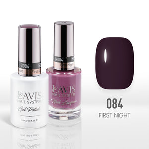 Lavis Gel Nail Polish Duo - 084 Brown, Purple Colors - First Night