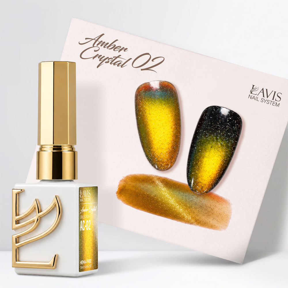LAVIS Cat Eyes AC - 02 - Gel Polish 0.5 oz - Amber Crystal Collection