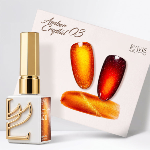 LAVIS Cat Eyes AC - 03 - Gel Polish 0.5 oz - Amber Crystal Collection