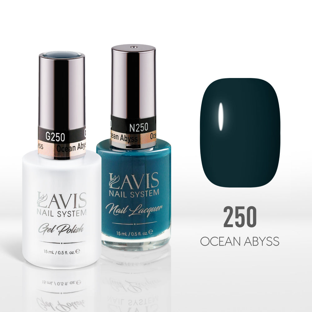 Lavis Gel Nail Polish Duo - 250 (Ver 2) Green Colors - Ocean Abyss