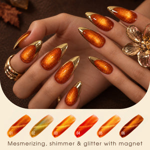 LAVIS Cat Eyes - Set 6 Colors - Gel Polish 0.5 oz - Amber Crytal Collection