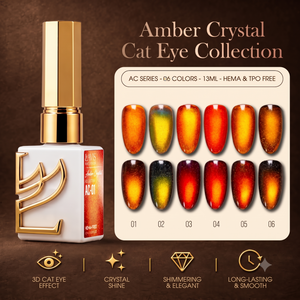 LAVIS Cat Eyes - Set 6 Colors - Gel Polish 0.5 oz - Amber Crystal Collection