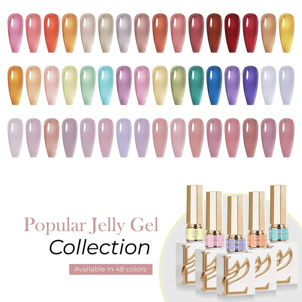Buy LDS J04 Jelly Collection, FREE 1 LDS Moon Light Silver Cat Eye + 1 LDS Rain Bow Cat Eye + 1 Chrome Powder Super Clear + 2 A'Dor Drip Base Top + 1 Ribbon Magnet