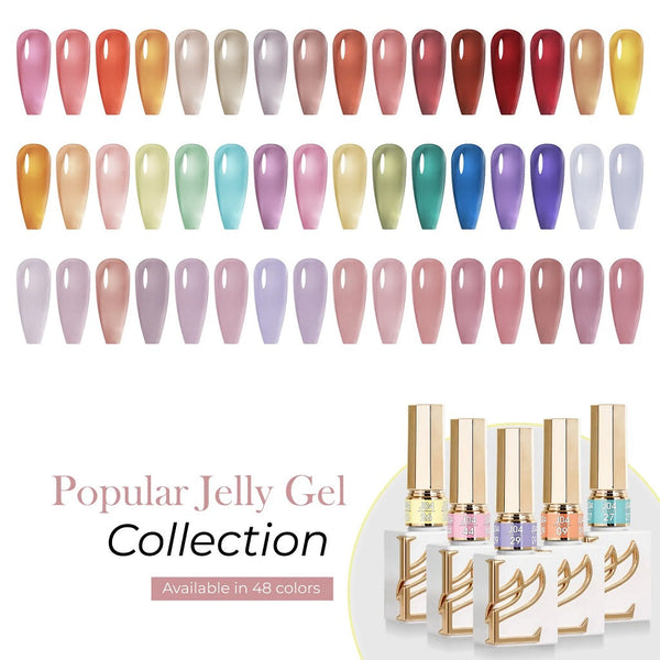 Buy LDS J04 Jelly Collection, FREE 1 LDS Moon Light Silver Cat Eye + 1 LDS Rain Bow Cat Eye + 1 Chrome Powder Super Clear + 2 A'Dor Drip Base Top + 1 Ribbon Magnet