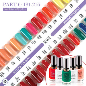 Lavis Gel Polish & Matching Nail Lacquer Duo Part 6: 181-216 (36 Colors)