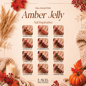 LAVIS Set 12 Colors - Gel Polish 0.5 oz - Amber Jelly Collection