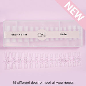  LAVIS - SHORT COFFIN - 240 Pcs by LAVIS NAILS TOOL sold by DTK Nail Supply