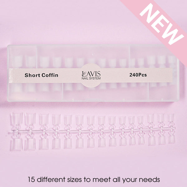  LAVIS - SHORT COFFIN - 240 Pcs by LAVIS NAILS TOOL sold by DTK Nail Supply