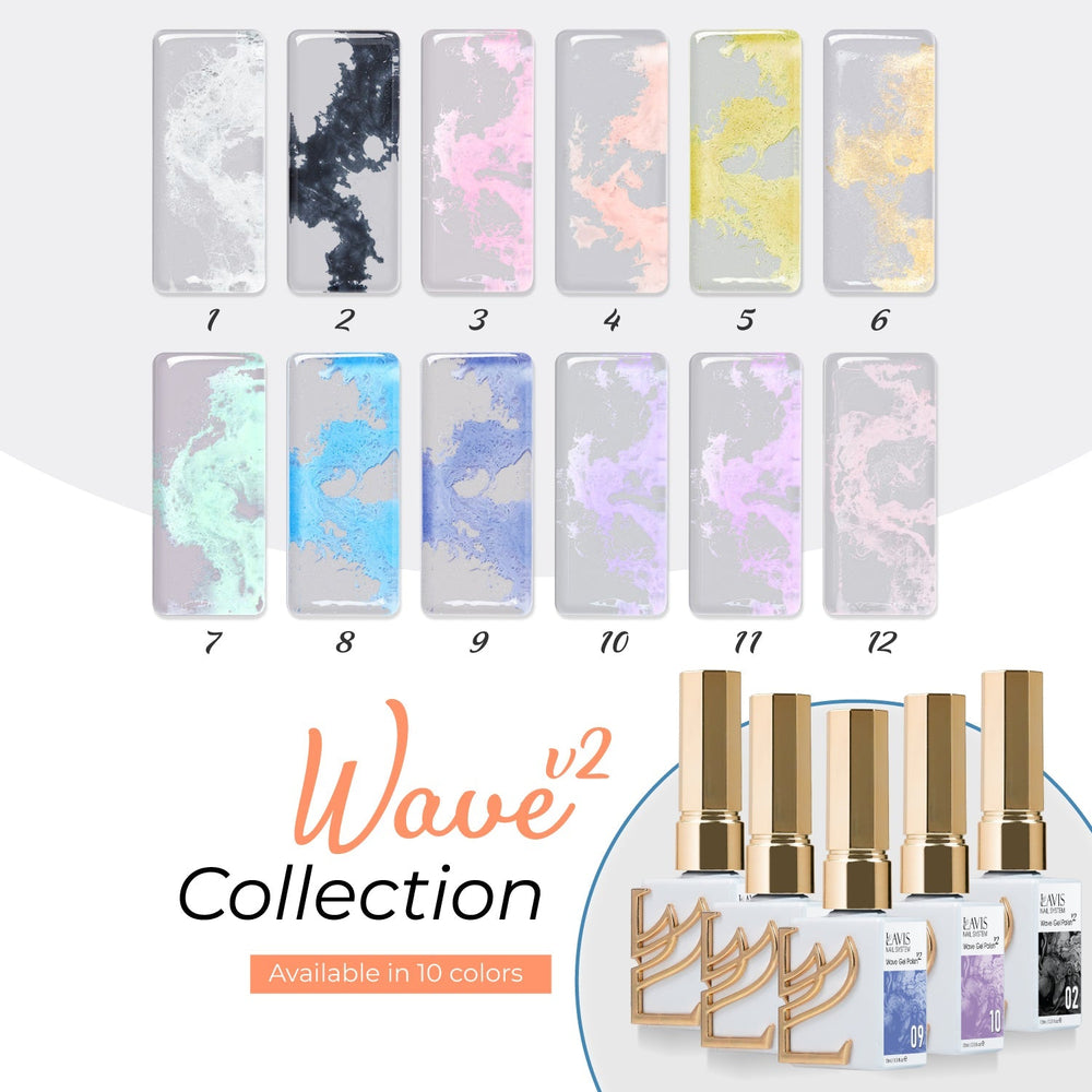 LAVIS Wave Gel (Ver 2) Set 12 Colors - 0.5 oz