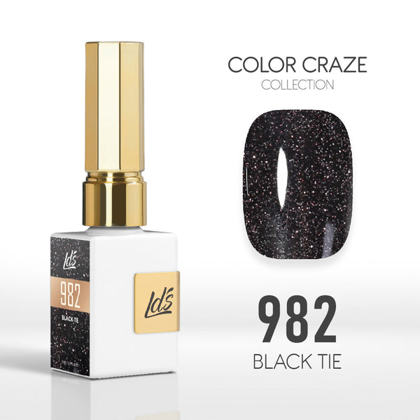 LDS Color Craze Gel Nail Polish - 982 Black Tie - 0.5oz