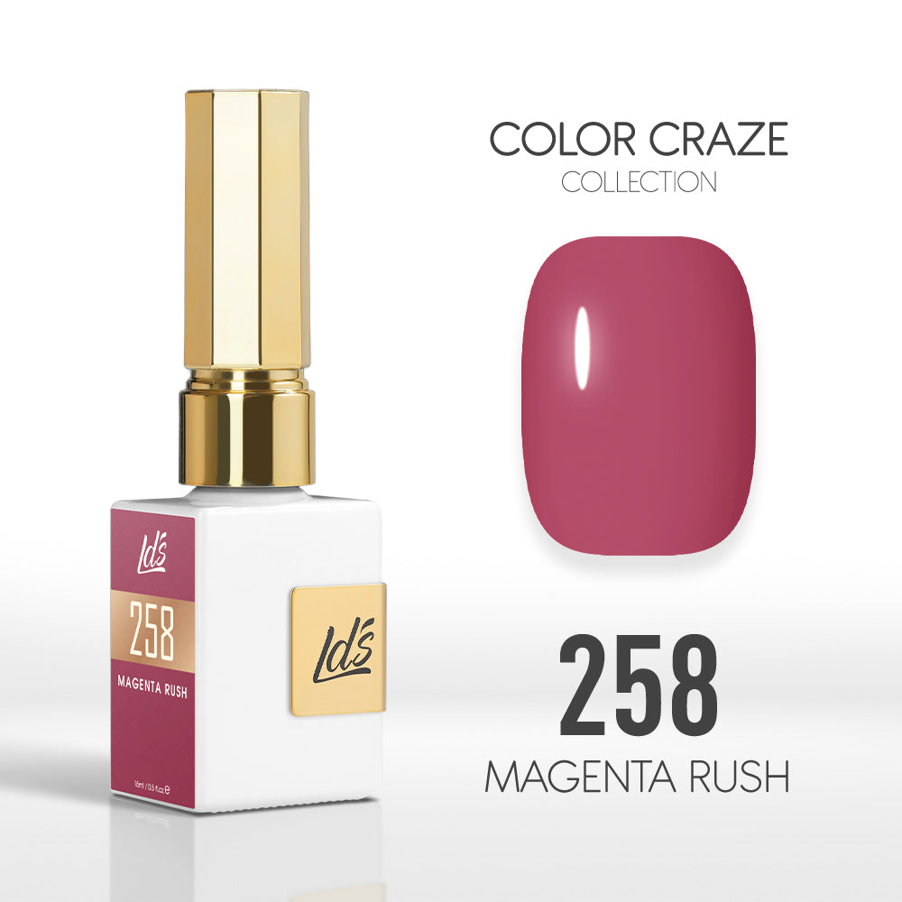  LDS Color Craze Gel Nail Polish - 258 Magenta Rush - 0.5oz by LDS COLOR CRAZE sold by DTK Nail Supply