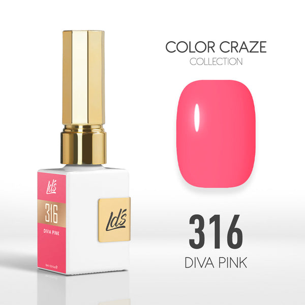 LDS Color Craze Collection - 316 Diva Pink - Gel Polish 0.5oz