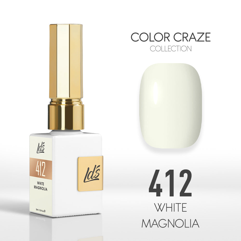  LDS Color Craze Gel Nail Polish - 412 White Magnolia - 0.5oz by LDS COLOR CRAZE sold by DTK Nail Supply