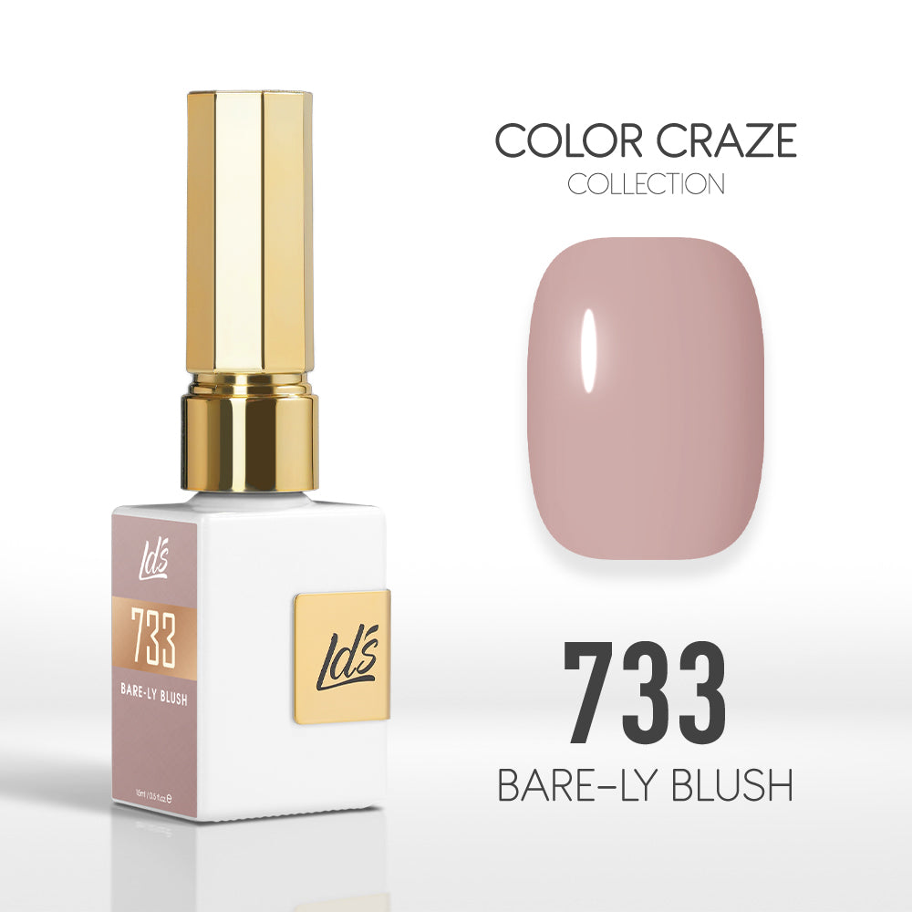  LDS Color Craze Gel Nail Polish - 733 Bare-ly Blush - 0.5oz by LDS COLOR CRAZE sold by DTK Nail Supply