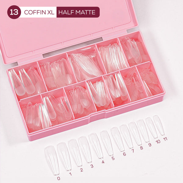 LDS - 13 Coffin XL Half Matte Nail Tips (Full Cover)