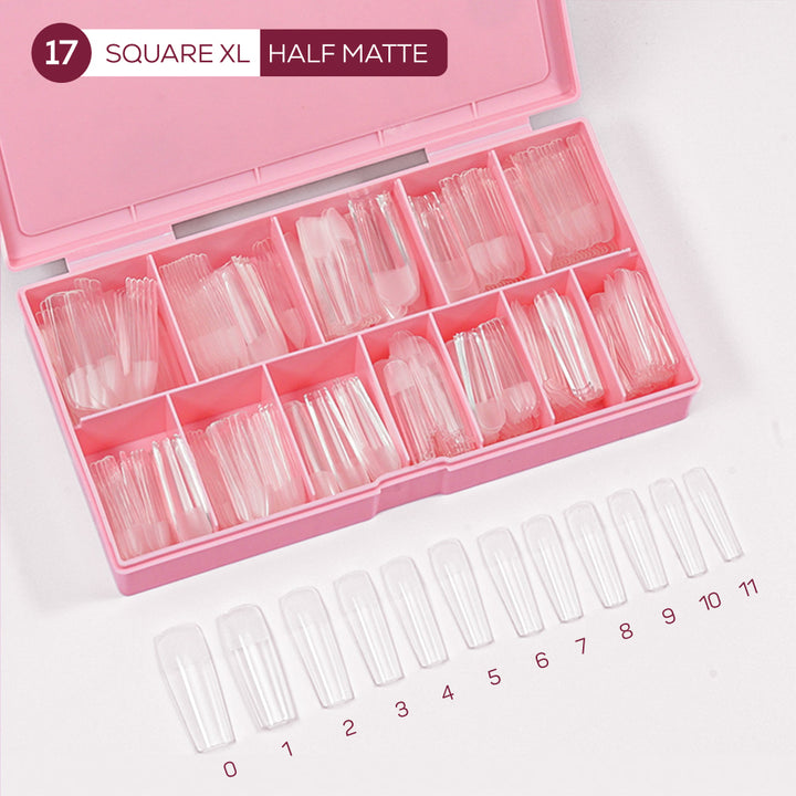 LDS - 17 Square XL Half Matte Nail Tips (Full Cover)