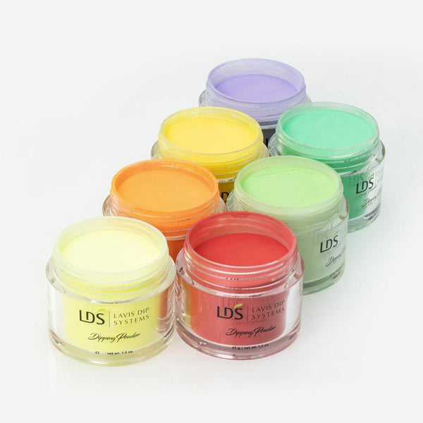  LDS Neon Collection 1oz/ea (07 Colors): 099, 100, 101, 102, 103, 104, 105 by LDS sold by DTK Nail Supply