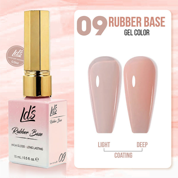 LDS Rubber Base Gel - RB-09 (Ver 2) - GEL POLISH 0.5 OZ - Bouncy Blush Collection