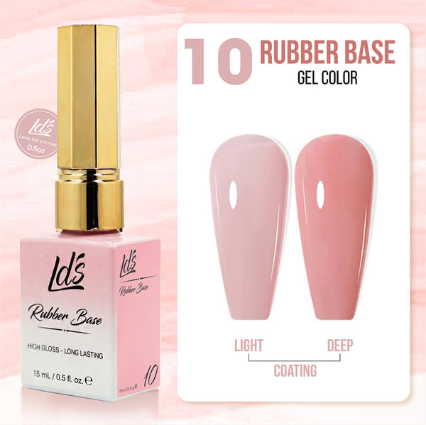 LDS Rubber Base Gel - RB-10 (Ver 2) - GEL POLISH 0.5 OZ - Bouncy Blush Collection