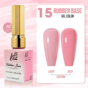 LDS Rubber Base Gel - RB-15 (Ver 2) - GEL POLISH 0.5 OZ - Bouncy Blush Collection
