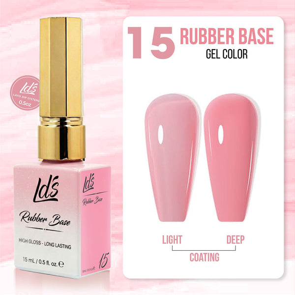 LDS Rubber Base Gel - RB-15 (Ver 2) - GEL POLISH 0.5 OZ - Bouncy Blush Collection